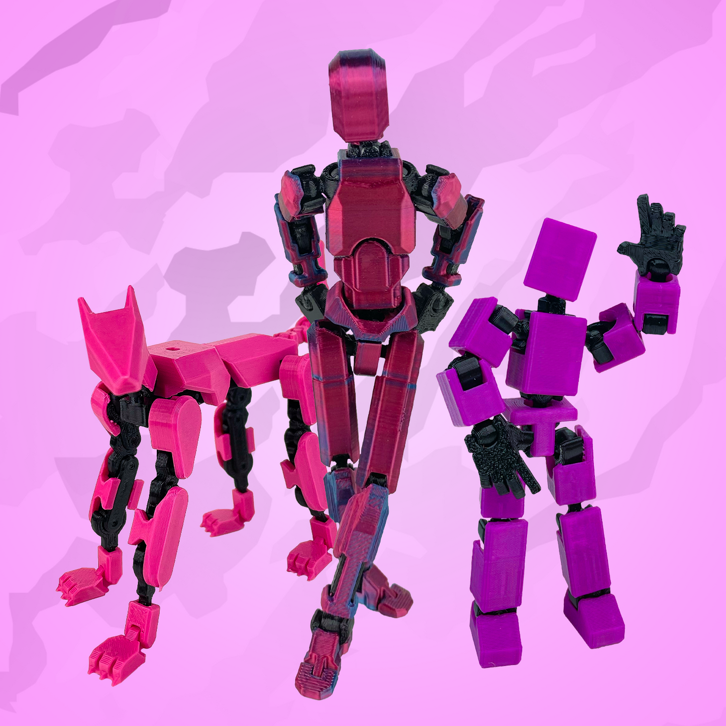 Mini Štěňátko Růžová + Mikro Fialová + Mini Růžová