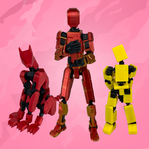 Mini Štěňátko Červený + Mikro ŽLUTÝ + Mini ČERVENÝ