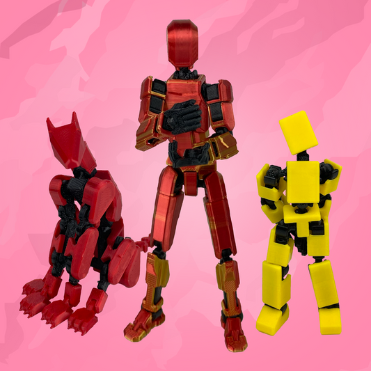 Mini Štěňátko Červený + Mikro ŽLUTÝ + Mini ČERVENÝ